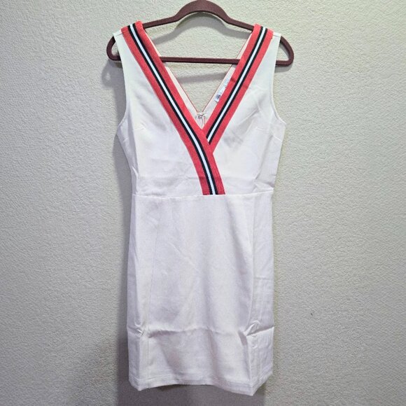 BNWT Anthropologie English Factory Pinky White Sleeveless V-Neck Mini Dress - Picture 4 of 9